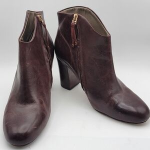 Lucca Lane Elegant Brown Leather Ankle Boots SIZE 11M. #1596